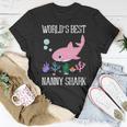 Nanny Grandma Worlds Best Nanny Shark T-Shirt Funny Gifts