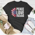 Peace Love Freedom America Usa Flag Sunflower Unisex T-Shirt Unique Gifts