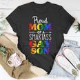 Proud Mom Of A Smartass Gay Son Funny Lgbt Ally Mothers Day Unisex T-Shirt Funny Gifts