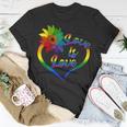 Rainbow Sunflower Love Is Love Lgbt Gay Lesbian Pride V2 Unisex T-Shirt Unique Gifts