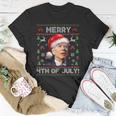 Santa Joe Biden Merry 4Th Of July Ugly Christmas Unisex T-Shirt Unique Gifts