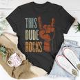 This Dude Rocks Rock N Roll Heavy Metal Devil Horns Unisex T-Shirt Unique Gifts