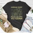 Veteran Husband Daddy Protector Hero Veteran American Flag Vintage Dad 2 Navy Soldier Army Military Unisex T-Shirt Unique Gifts