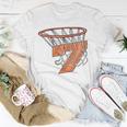 7Th Birthday Basketball 7 Years Old Kid For Birthday Party Unisex T-Shirt Unique Gifts