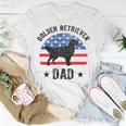 American Flag Golden Retriever Dad 4Th Of July V2V3 Unisex T-Shirt Funny Gifts