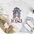 American Mama Usa Patriot Flag Tie Dye 4Th Of July Messy Bun Unisex T-Shirt Unique Gifts