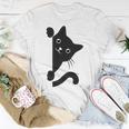 Black Cat Peeking Unisex T-Shirt Funny Gifts