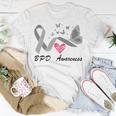 Borderline Personality Disorder Bpd Awareness Butterfly Grey Ribbon Borderline Personality Disorder Bpd Awareness Unisex T-Shirt Funny Gifts