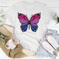 Butterfly With Colors Of The Bisexual Pride Flag Unisex T-Shirt Unique Gifts