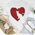 Cat Heart Shirt Cat Lovers Valentine Day Gifts For Couple Unisex T-Shirt Funny Gifts