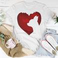 Chihuahua Shape With Red Heart Painting For Valentine Day Unisex T-Shirt Funny Gifts