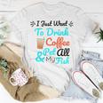 Coffee Shirt I Just Want To Drink Coffee And Pet All My Fish Animal Lover Shirt Fish Mom Shirt Fish Owner Tshirt Coffee Lover Shirt Fish Mama Unisex T-Shirt Funny Gifts