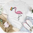 Flamingo Lgbt Flag Cool Gay Rights Supporters Gift Unisex T-Shirt Unique Gifts