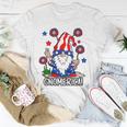 Gnomes 4Th Of July Women Gnomerica Girls American Flag Unisex T-Shirt Unique Gifts