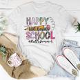 Happy Last Day Of School Teacher Student Graduation Leopard Unisex T-Shirt Unique Gifts