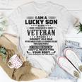 I Am A Lucky Son Because Im Raised By A Veteran Unisex T-Shirt Funny Gifts