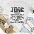 I Am An June Woman I Was Born With My Heart On My Sleeve V2 Unisex T-Shirt Funny Gifts