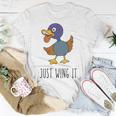 Just Wing It Duck Puns Quack Puns Duck Jokes Puns Funny Duck Puns Duck Related Puns Unisex T-Shirt Funny Gifts