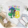 Kids 8Th Birthday Pirate Dinosaur Birthday Boy 8 Years Old Unisex T-Shirt Funny Gifts