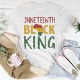 Mens Juneteenth Black King In African Flag Colors For Afro Pride Unisex T-Shirt Unique Gifts