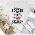 My Favorite Soccer Player Calls Me Grammy Flower Gift Unisex T-Shirt Unique Gifts