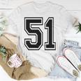 Number 51 College Sports Team Style In Black 2 Sided T-shirt Personalized Gifts