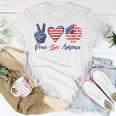 Peace Love America Sunflower Funny 4Th Of July Fireworks Unisex T-Shirt Funny Gifts