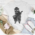 Raccoon Wielding Ukulele Unisex T-Shirt Funny Gifts