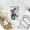 Retro Cowgirl Riding Horse Into Forest I Go Western Cowboy Unisex T-Shirt Unique Gifts
