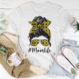 Sunflowers Mom Life Messy Bun Hair Sunglasses Mothers Day Unisex T-Shirt Funny Gifts