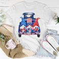 Usa Patriotic Gnomes With American Flag Hats Riding Truck Unisex T-Shirt Unique Gifts