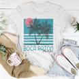 Womens Boca Raton Florida Souvenirs Fl Palm Tree Vintage Unisex T-Shirt Unique Gifts