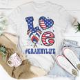 Womens Granny Love Usa Flag Grandma 4Th Of July Family Matching Unisex T-Shirt Funny Gifts