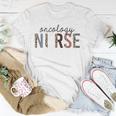 Womens Oncology Nurse Leopard Print Nursing School Women Unisex T-Shirt Unique Gifts