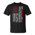 Best Firefighter Dad Ever American Flag Fireman Father Day Unisex T-Shirt