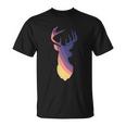 Deer Groovy Stripes Deer Head Unisex T-Shirt