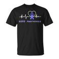 Gerd Awareness Heartbeat Periwinkle Blue Ribbon Gastroesophageal Reflux Disease Gerd Awareness Unisex T-Shirt