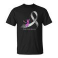Hippie Dragonfly Gray Ribbon Brain Cancer Awareness T-shirt