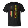 Juneteenth Us Flag Black King Melanin Dad Men Fathers Day Unisex T-Shirt