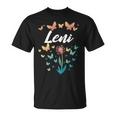 Leni Birthday Sister Butterfly Dandelion Name Leni Unisex T-Shirt