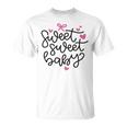 Baby Shower Text Pink Heart Ribbon Design Sweet Sweet Baby Unisex T-Shirt