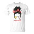 Baseball Softball Momlife Mom Messy Bun Afro Mom Mothers Day Unisex T-Shirt