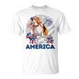 Beagle American Flag Sunglasses 708 Shirt Unisex T-Shirt