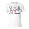 Borderline Personality Disorder Bpd Awareness Butterfly Grey Ribbon Borderline Personality Disorder Bpd Awareness Unisex T-Shirt