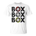 Box Box Box F1 Tyre Compound Design V2 Unisex T-Shirt