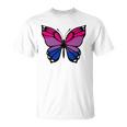 Butterfly With Colors Of The Bisexual Pride Flag Unisex T-Shirt