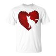 Cat Heart Shirt Cat Lovers Valentine Day Gifts For Couple Unisex T-Shirt