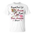 Friends Dont Let Friends Fight Brain Aneurysm Alone Unicorn Burgundy Ribbon Brain Aneurysm Bpd Brain Aneurysm Unisex T-Shirt