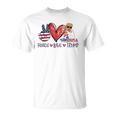 Funny 4Th Of July Peace Love Trump Merica Usa Flag Patriotic Unisex T-Shirt
