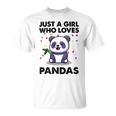 Funny Just A Girl Who Loves Pandas 651 Shirt Unisex T-Shirt